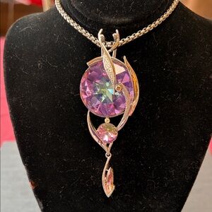 Mystic Purple Crystal Pendant Necklace